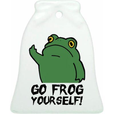 Funny Frog Go Frog Yourself! Gift Ceramic Bell Ornament