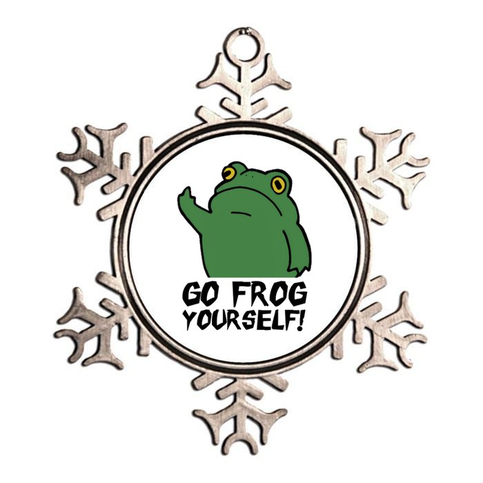 Funny Frog Go Frog Yourself! Gift Metallic Star Ornament