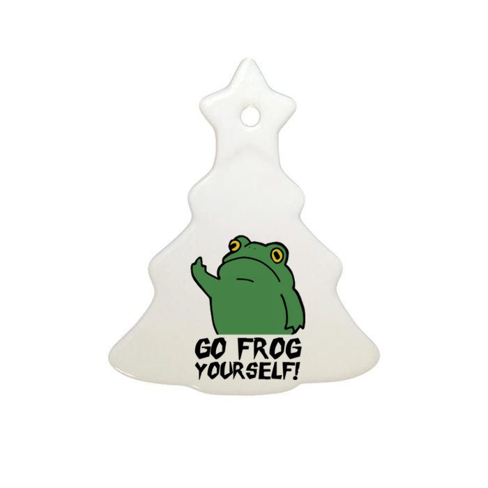 Funny Frog Go Frog Yourself! Gift Ceramic Tree Ornament