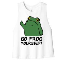 Funny Frog Go Frog Yourself! Gift Women's Racerback Cropped Tank