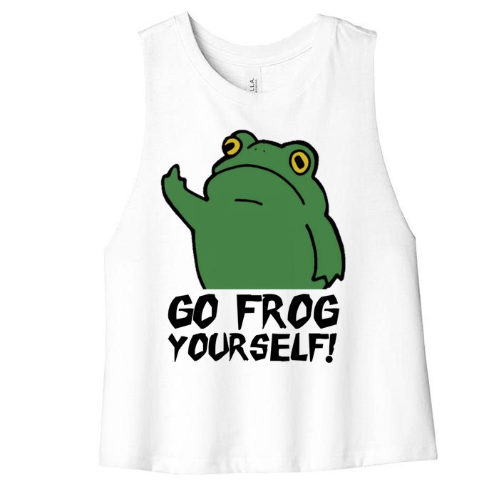 Funny Frog Go Frog Yourself! Gift Women's Racerback Cropped Tank