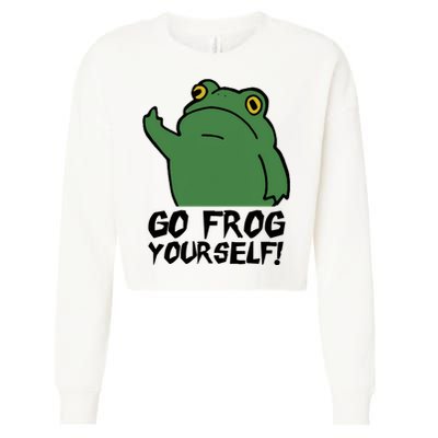 Funny Frog Go Frog Yourself! Gift Cropped Pullover Crew