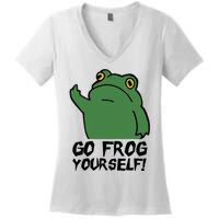 Funny Frog Go Frog Yourself! Gift Women's V-Neck T-Shirt