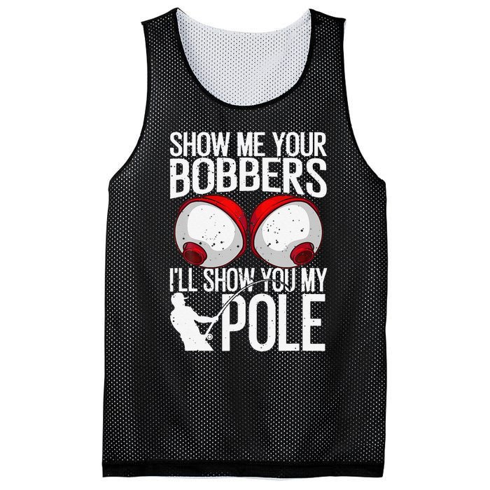 Funny Fishing Gift For Cool Gag Show Me Your Bobbers Mesh Reversible Basketball Jersey Tank