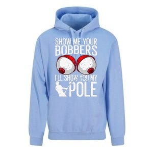 Funny Fishing Gift For Cool Gag Show Me Your Bobbers Unisex Surf Hoodie