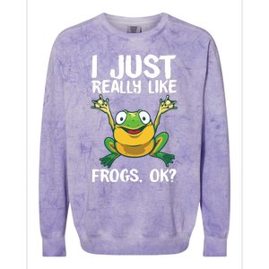 Funny Frog Gift For Cool Tadpole Frog Lover Colorblast Crewneck Sweatshirt