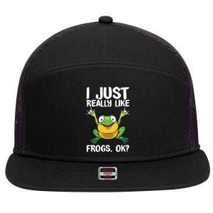 Funny Frog Gift For Cool Tadpole Frog Lover 7 Panel Mesh Trucker Snapback Hat