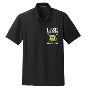 Funny Frog Gift For Cool Tadpole Frog Lover Dry Zone Grid Polo