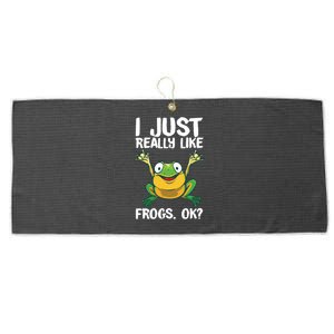 Funny Frog Gift For Cool Tadpole Frog Lover Large Microfiber Waffle Golf Towel