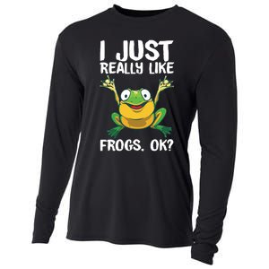 Funny Frog Gift For Cool Tadpole Frog Lover Cooling Performance Long Sleeve Crew