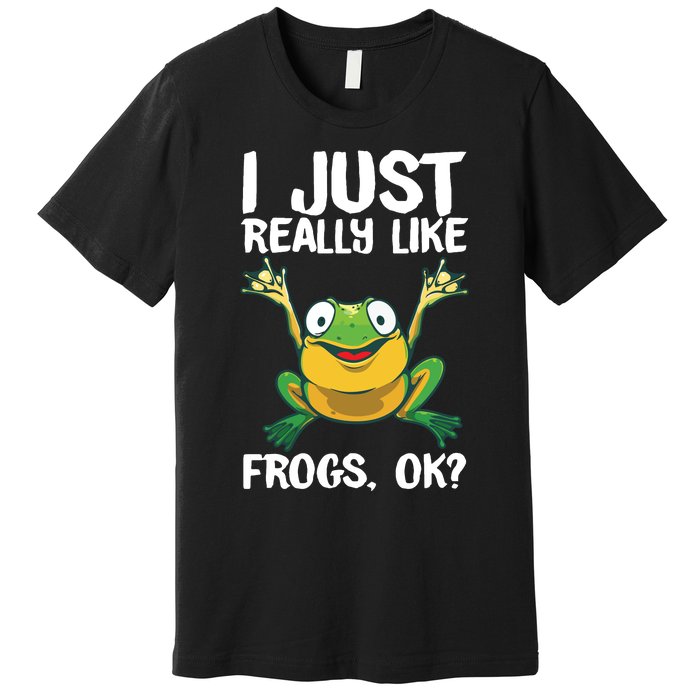 Funny Frog Gift For Cool Tadpole Frog Lover Premium T-Shirt