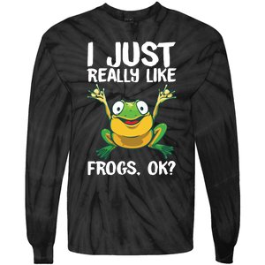 Funny Frog Gift For Cool Tadpole Frog Lover Tie-Dye Long Sleeve Shirt