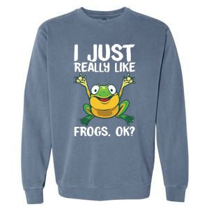 Funny Frog Gift For Cool Tadpole Frog Lover Garment-Dyed Sweatshirt