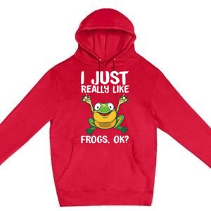 Funny Frog Gift For Cool Tadpole Frog Lover Premium Pullover Hoodie