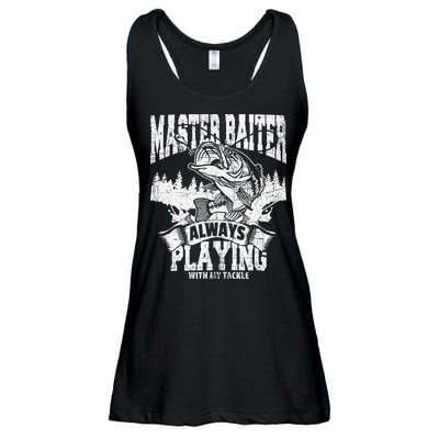 Funny Fishing Gift Master Baiter Playing W My Tackle Ladies Essential Flowy Tank