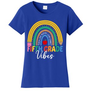 Funny Fifth Grade Teacher Rainbow Team 5Th Grade Vibes Gift Women's T-Shirt