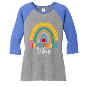 Funny Fifth Grade Teacher Rainbow Team 5Th Grade Vibes Gift Women's Tri-Blend 3/4-Sleeve Raglan Shirt