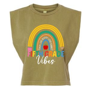 Funny Fifth Grade Teacher Rainbow Team 5Th Grade Vibes Gift Garment-Dyed Women's Muscle Tee