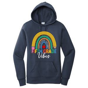 Funny Fifth Grade Teacher Rainbow Team 5Th Grade Vibes Gift Women's Pullover Hoodie