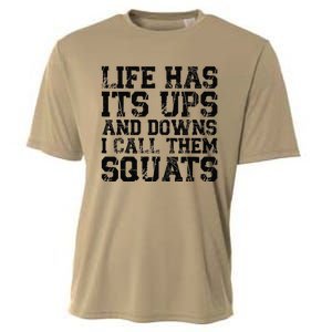 Funny Fitness Gym Workout Weights Squat Cooling Performance Crew T-Shirt