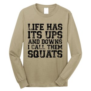 Funny Fitness Gym Workout Weights Squat Long Sleeve Shirt