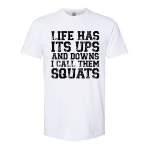 Funny Fitness Gym Workout Weights Squat Softstyle CVC T-Shirt