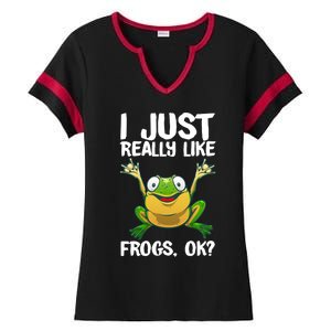 Funny Frog Gift Cool Tadpole Frog Lover Cool Gift Ladies Halftime Notch Neck Tee