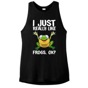 Funny Frog Gift Cool Tadpole Frog Lover Cool Gift Ladies PosiCharge Tri-Blend Wicking Tank