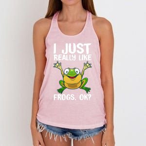 Funny Frog Gift Cool Tadpole Frog Lover Cool Gift Women's Knotted Racerback Tank