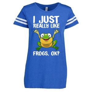 Funny Frog Gift Cool Tadpole Frog Lover Cool Gift Enza Ladies Jersey Football T-Shirt