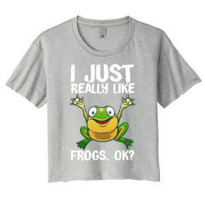 Funny Frog Gift Cool Tadpole Frog Lover Cool Gift Women's Crop Top Tee