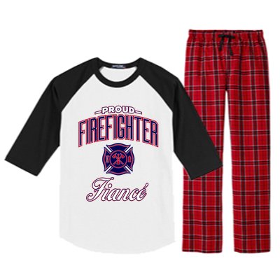 Firefighter Fiance Gift And Raglan Sleeve Pajama Set