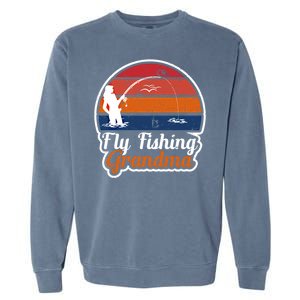 Fly Fishing Grandma Funny Fisher Mom Funny Gift Garment-Dyed Sweatshirt