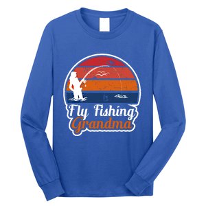 Fly Fishing Grandma Funny Fisher Mom Funny Gift Long Sleeve Shirt