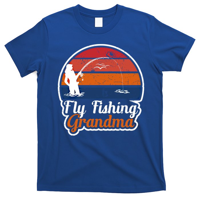 Fly Fishing Grandma Funny Fisher Mom Funny Gift T-Shirt