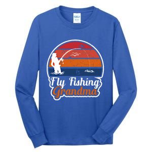 Fly Fishing Grandma Funny Fisher Mom Funny Gift Tall Long Sleeve T-Shirt