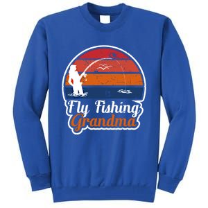 Fly Fishing Grandma Funny Fisher Mom Funny Gift Tall Sweatshirt