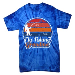 Fly Fishing Grandma Funny Fisher Mom Funny Gift Tie-Dye T-Shirt