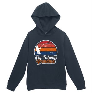 Fly Fishing Grandma Funny Fisher Mom Funny Gift Urban Pullover Hoodie