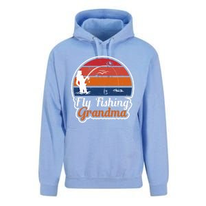 Fly Fishing Grandma Funny Fisher Mom Funny Gift Unisex Surf Hoodie