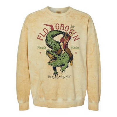 Funny Flo Grown Florida Rodeo Colorblast Crewneck Sweatshirt