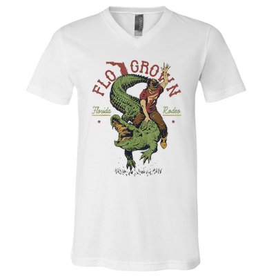 Funny Flo Grown Florida Rodeo V-Neck T-Shirt