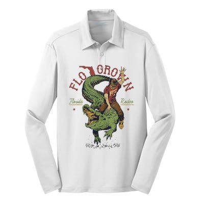 Funny Flo Grown Florida Rodeo Silk Touch Performance Long Sleeve Polo