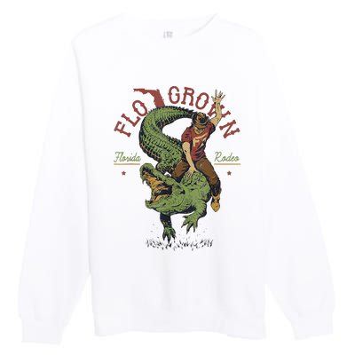 Funny Flo Grown Florida Rodeo Premium Crewneck Sweatshirt