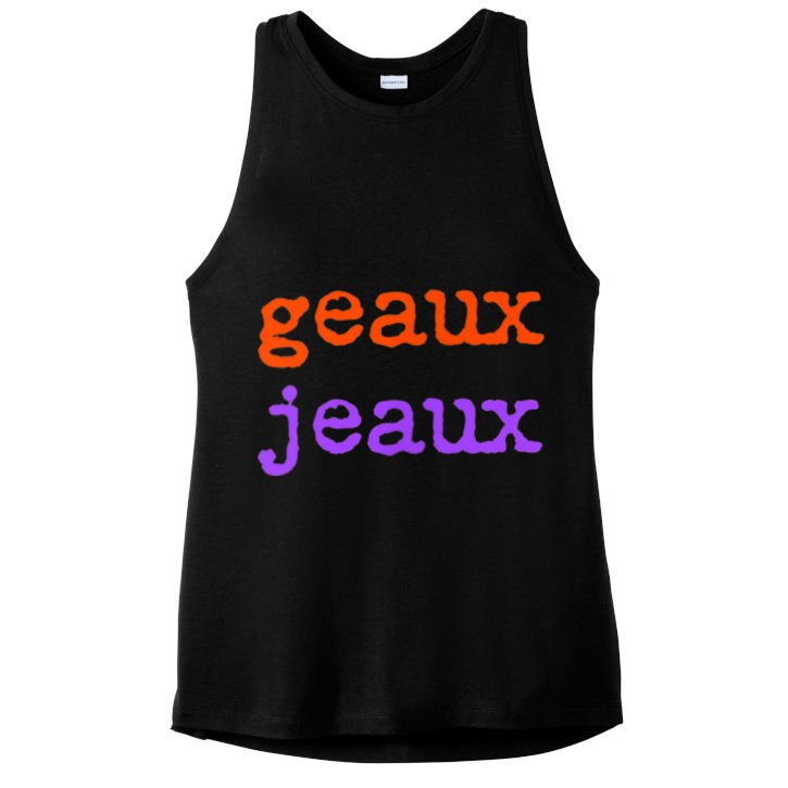 Funny Football Geaux Jeaux Louisiana Meme Slang Saying Ladies PosiCharge Tri-Blend Wicking Tank