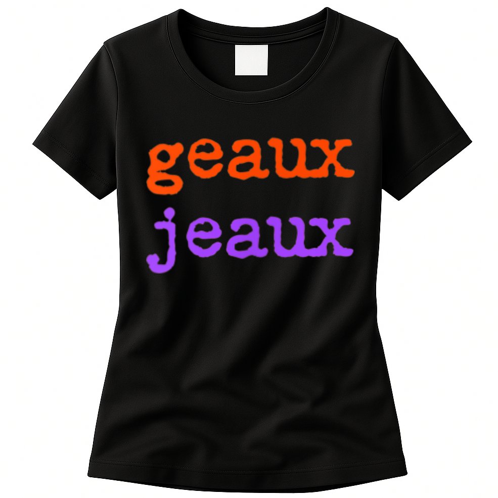 Funny Football Geaux Jeaux Louisiana Meme Slang Saying Womens T-Shirt