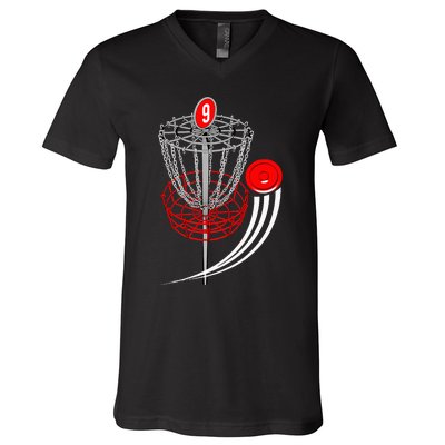 Frolf Frisbee Golf T Disc Golf Goal V-Neck T-Shirt