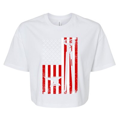 Funny Farrier Gift Cool Farrier Tools American Flag Meaningful Gift Bella+Canvas Jersey Crop Tee