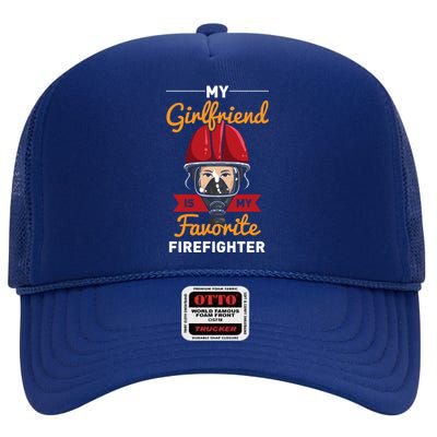 Firefighter Friend Gift High Crown Mesh Back Trucker Hat