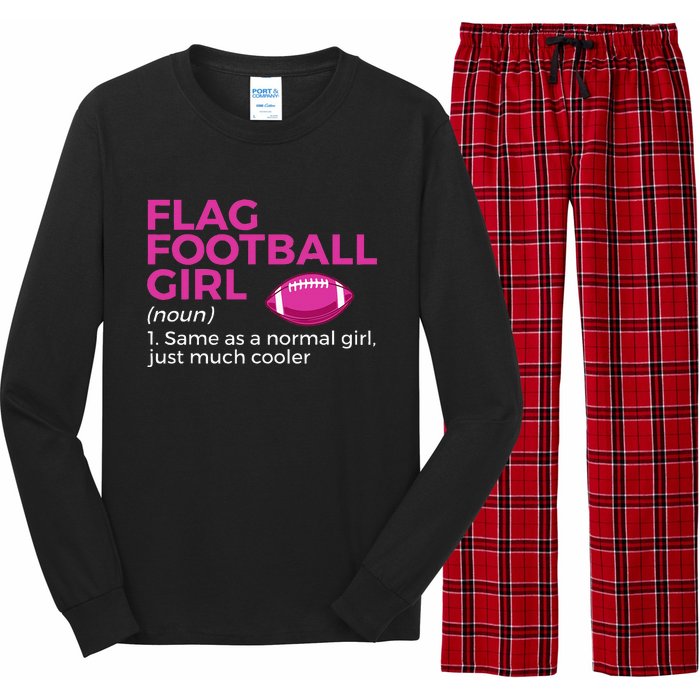 Flag Football Girl Definition Long Sleeve Pajama Set